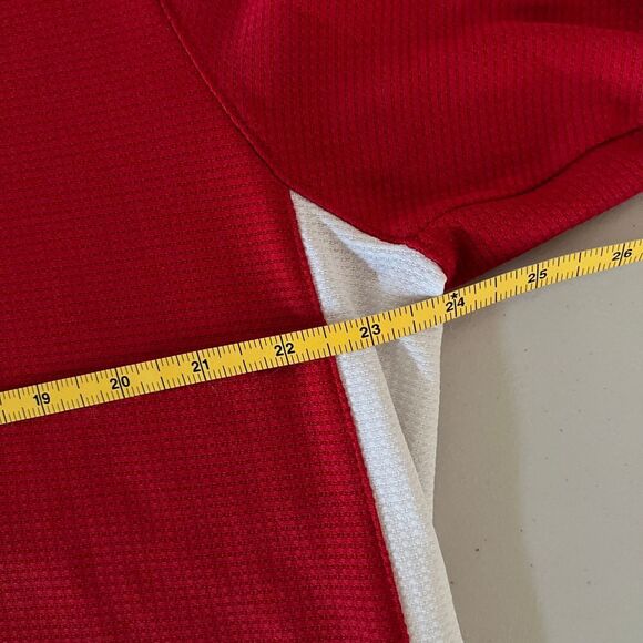 Nike Mens XL Dri-Fit Waffle Knit Polo Red White Athletic Athleisure Workout - Picture 7 of 10